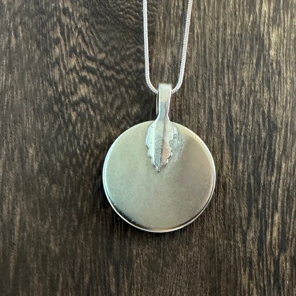 Orange Circuit Board Pendant Necklace